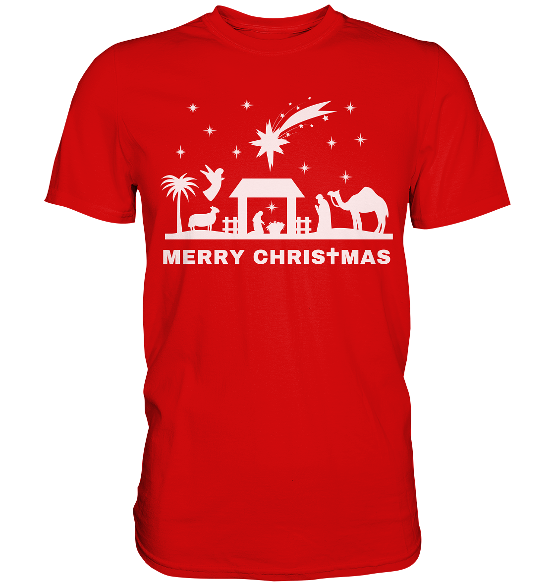 Merry Christmas - Frohe Weihnachten (Krippe Edition) - Premium Shirt