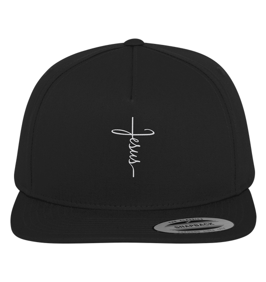 Jesus in Kreuzform - Stick (Weiß) - Premium Snapback