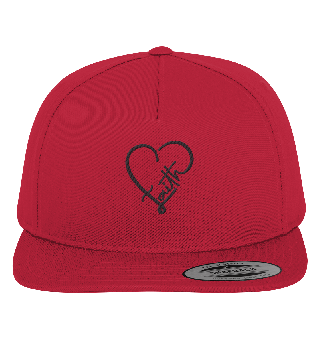 Embroidered Faith Motif in Heart Shape - Premium Snapback (Embroidered)