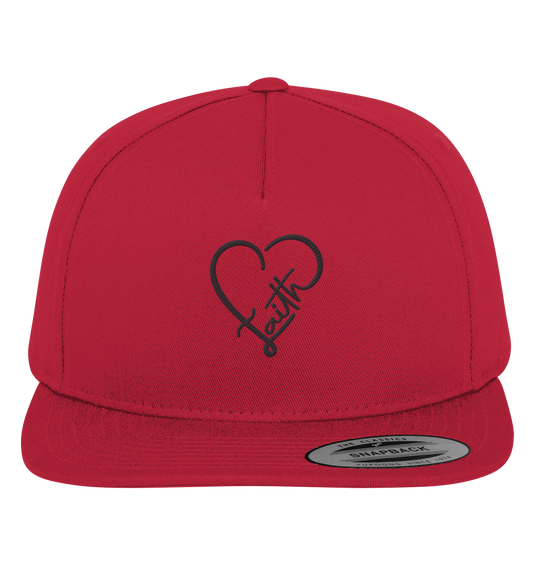 Embroidered Faith Motif in Heart Shape - Premium Snapback (Embroidered)