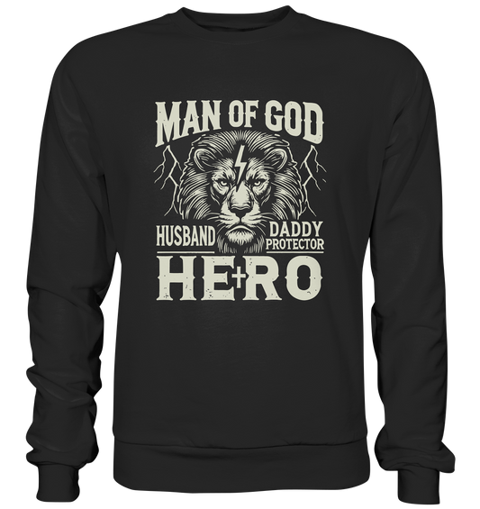 Man of God - Husband, Daddy, Hero - Premium Sweatshirt