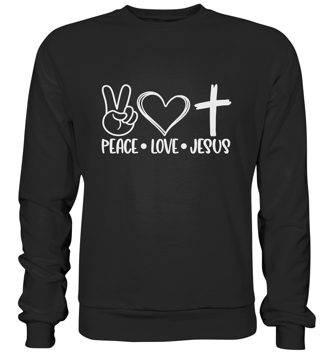 Frieden, Liebe, Jesus: Christliche Kleidungskollektion - Premium Sweatshirt