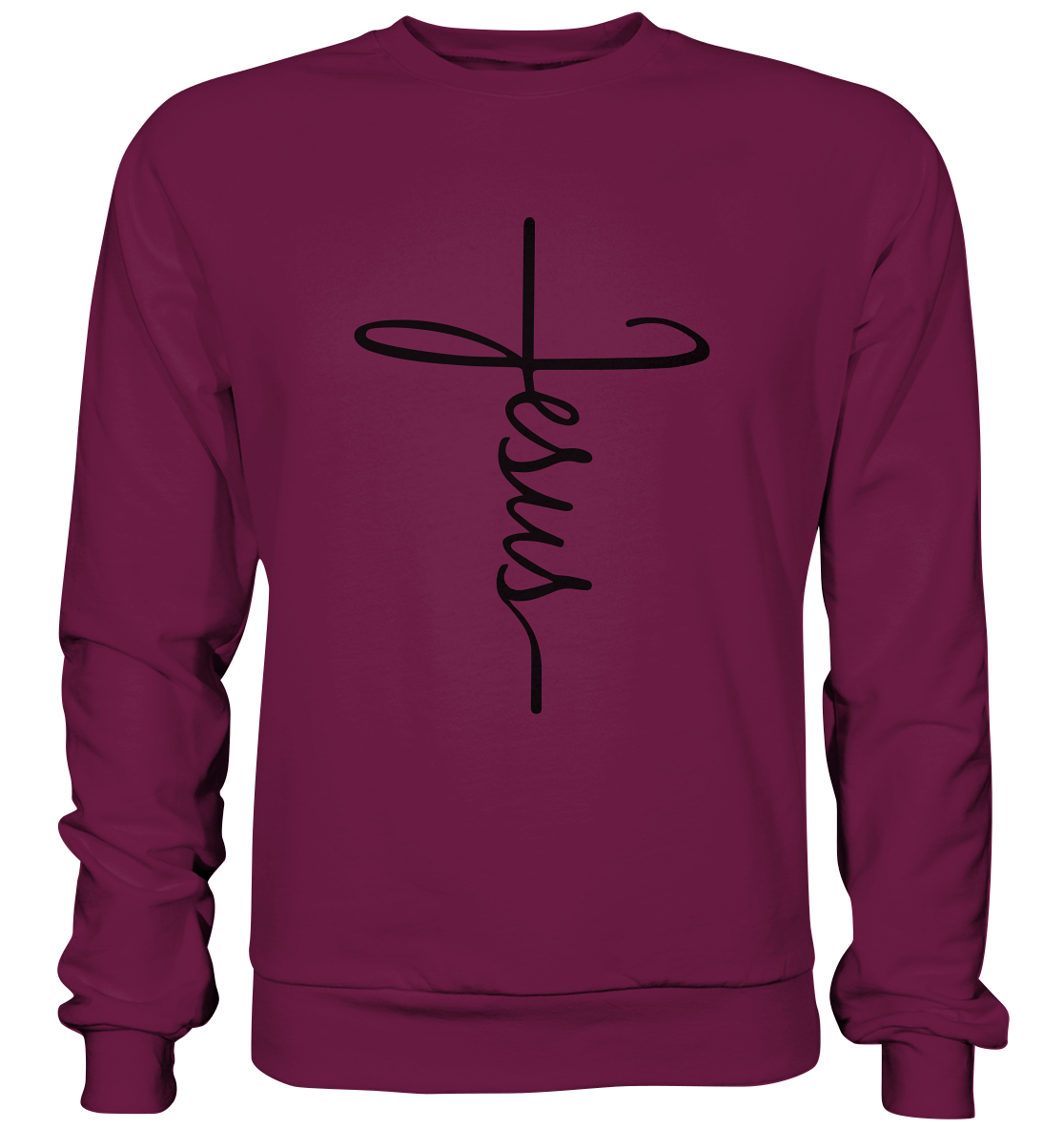 Cross with Jesus Scripture - A Powerful Statement of Faith - Premium Sweatshirt