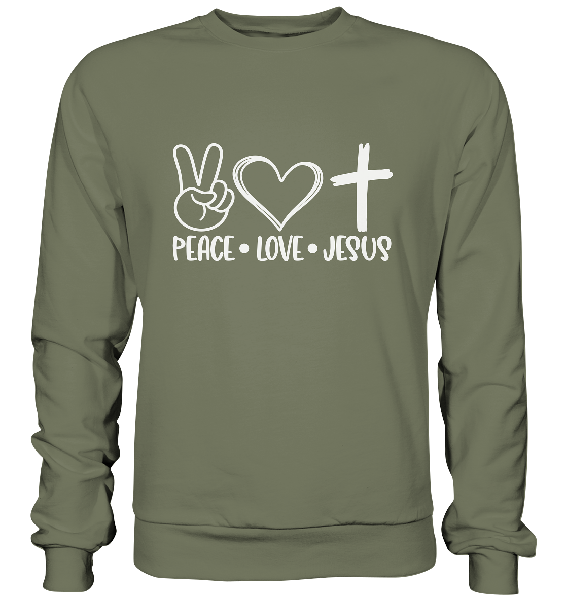 Frieden, Liebe, Jesus: Christliche Kleidungskollektion - Premium Sweatshirt