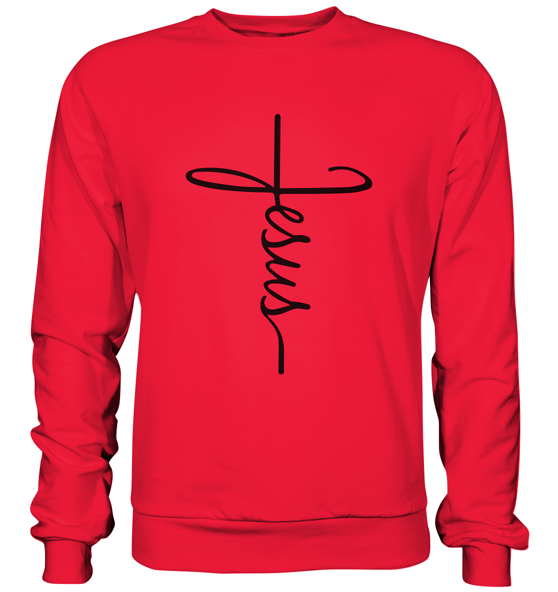 Cross with Jesus Scripture - A Powerful Statement of Faith - Premium Sweatshirt