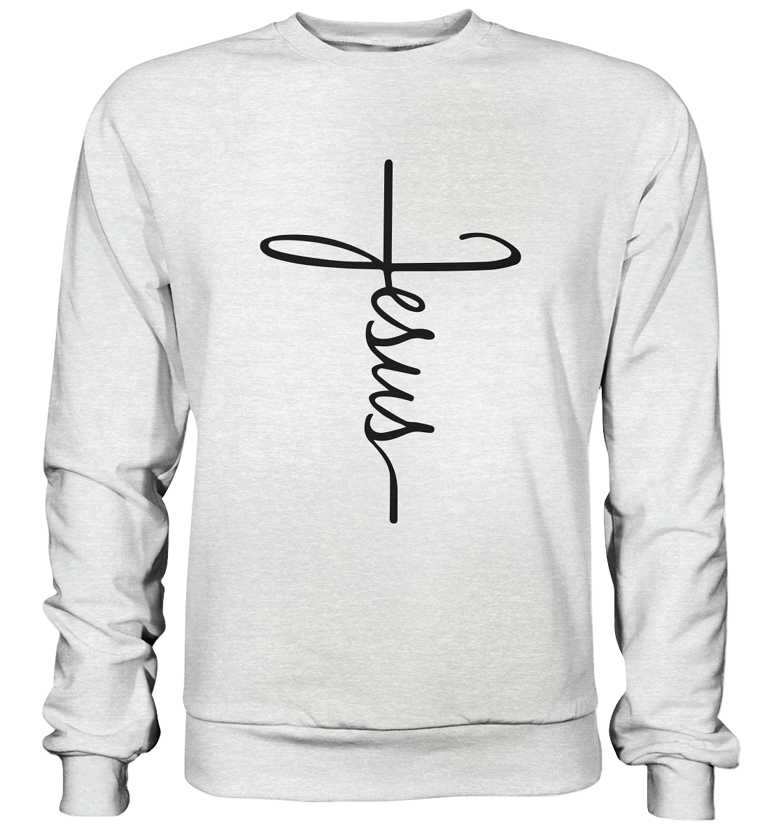 Cross with Jesus Scripture - A Powerful Statement of Faith - Premium Sweatshirt