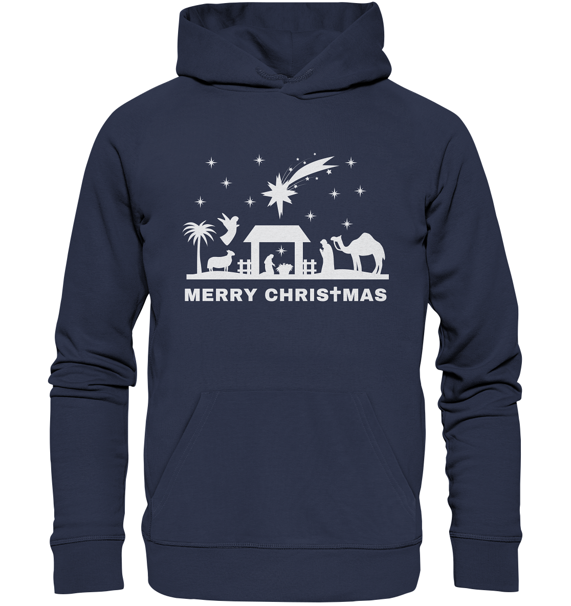 Merry Christmas - Frohe Weihnachten (Krippe Edition) - Premium Unisex Hoodie