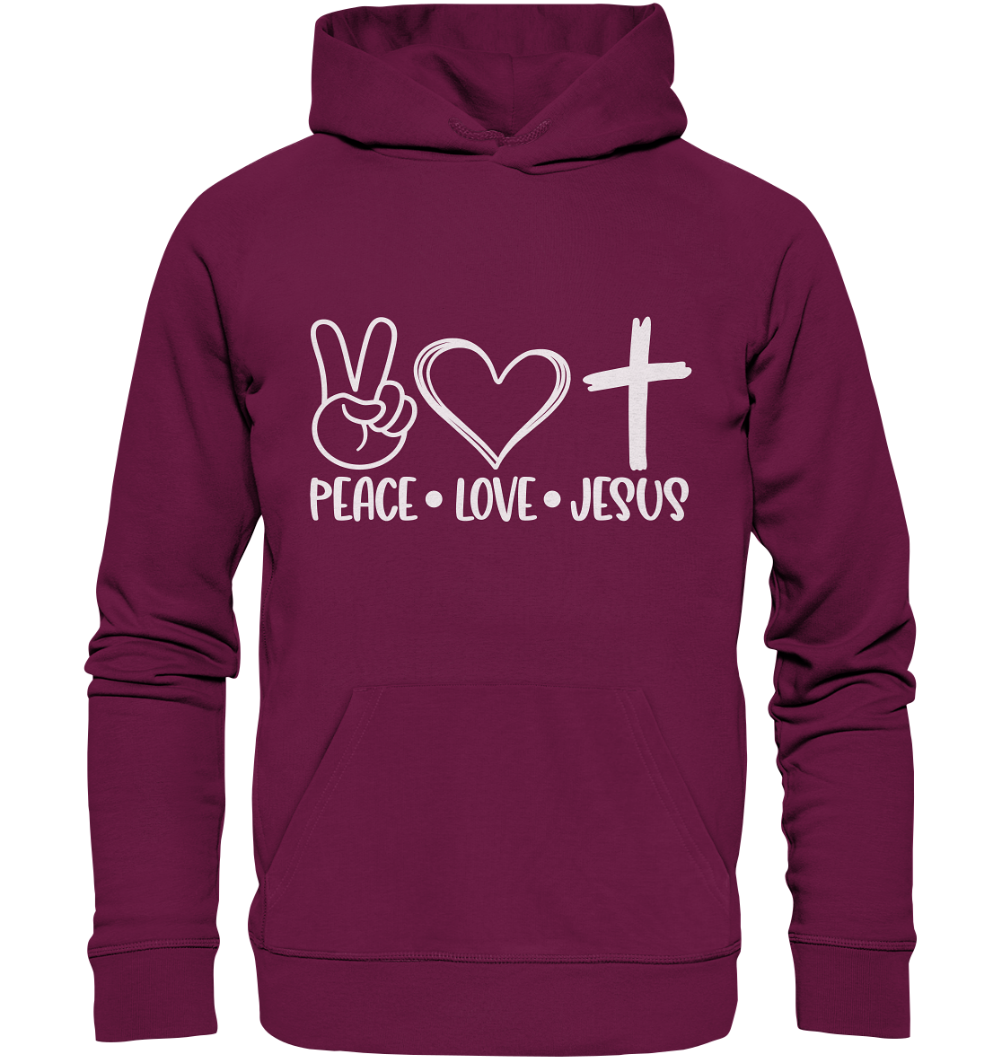 Frieden, Liebe, Jesus: Christliche Kleidungskollektion - Premium Unisex Hoodie