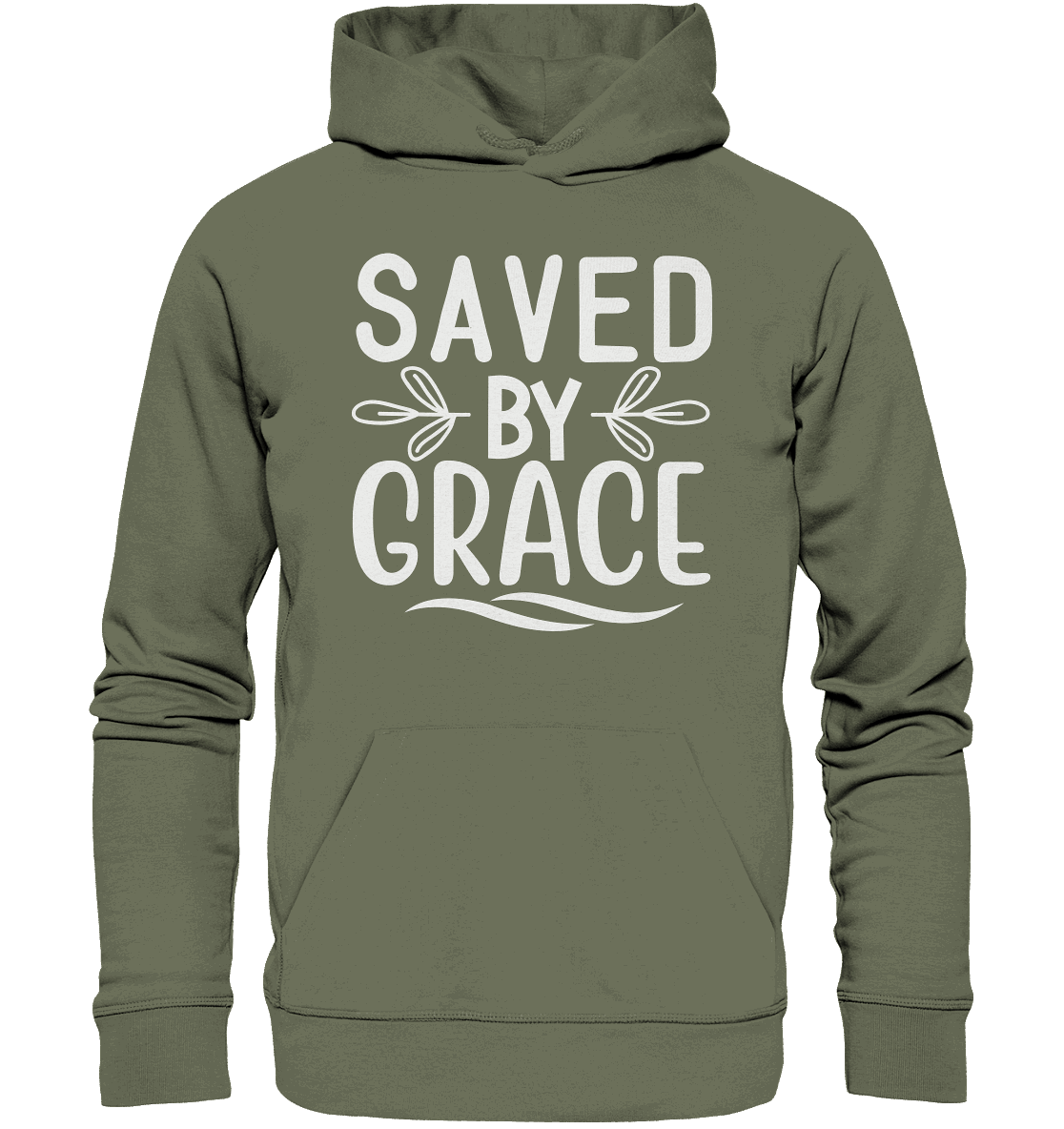 Saved by Grace White – Ein kraftvolles Glaubensstatement - Premium Unisex Hoodie