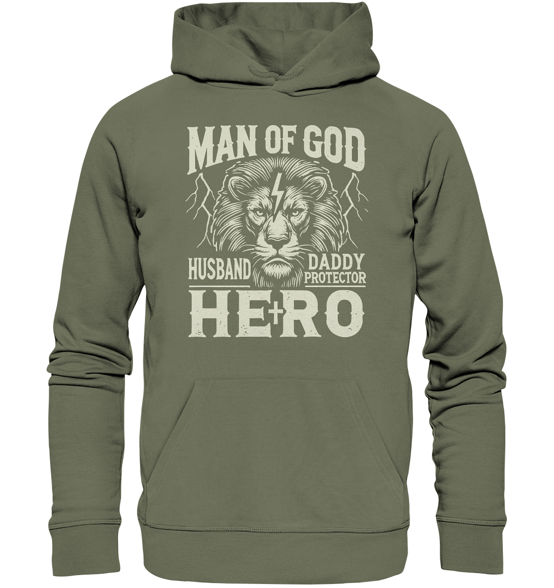 Man of God - Husband, Daddy, Hero - Premium Unisex Hoodie