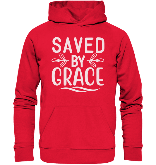 Saved by Grace White – Ein kraftvolles Glaubensstatement - Premium Unisex Hoodie