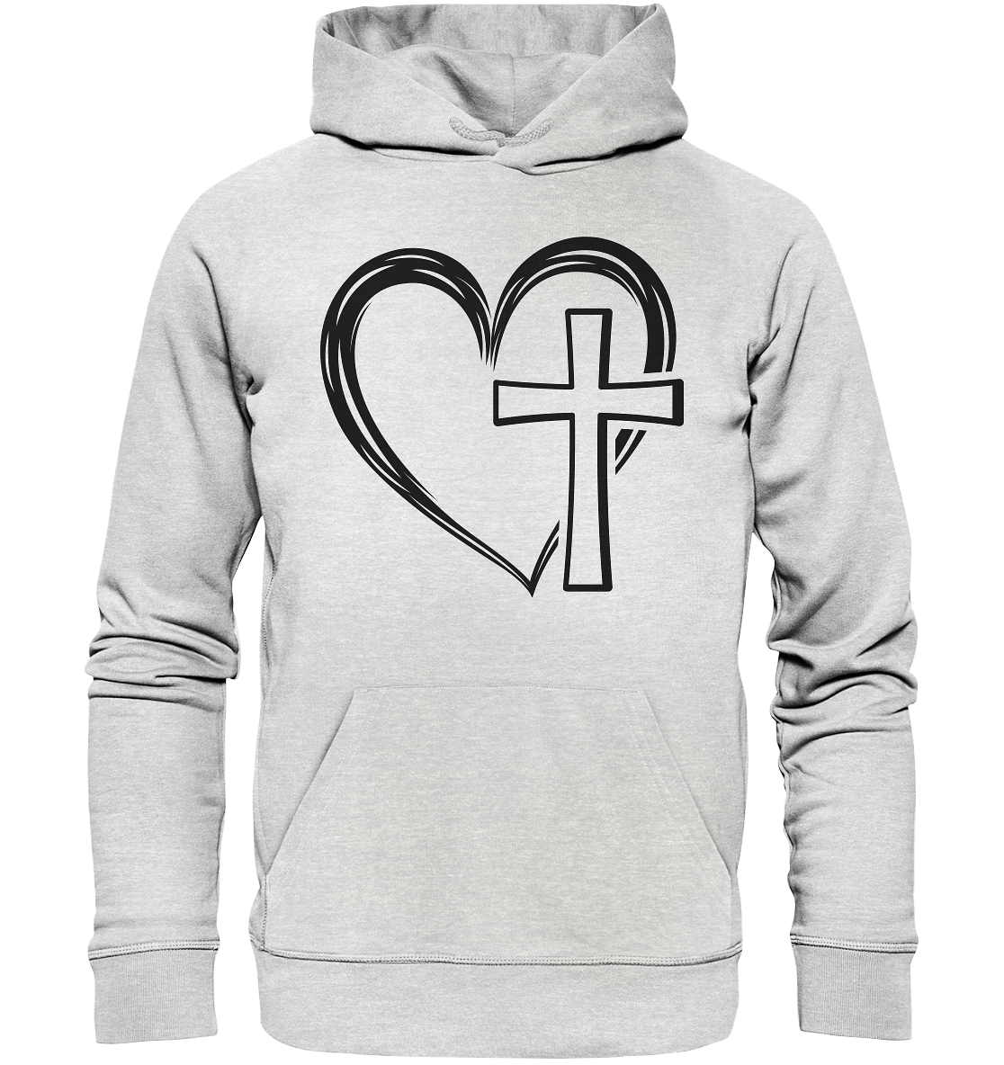 Heart &amp; Cross Design - Premium Unisex Hoodie