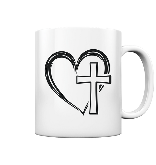 Herz & Kreuz Design - Tasse glossy