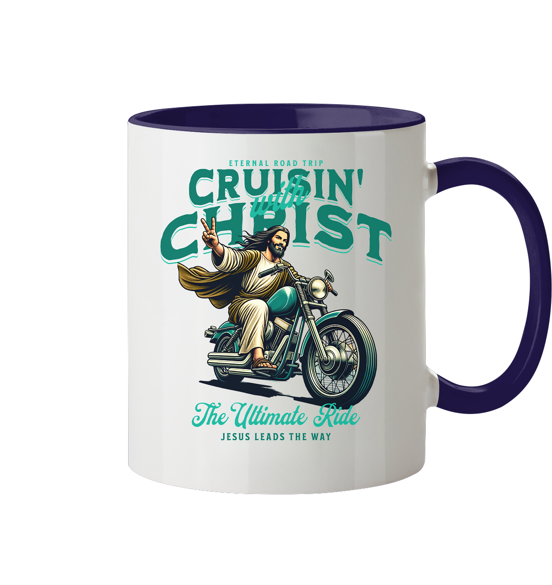 Eternal Road Trip – Cruisin' with Christ - two-tone mug