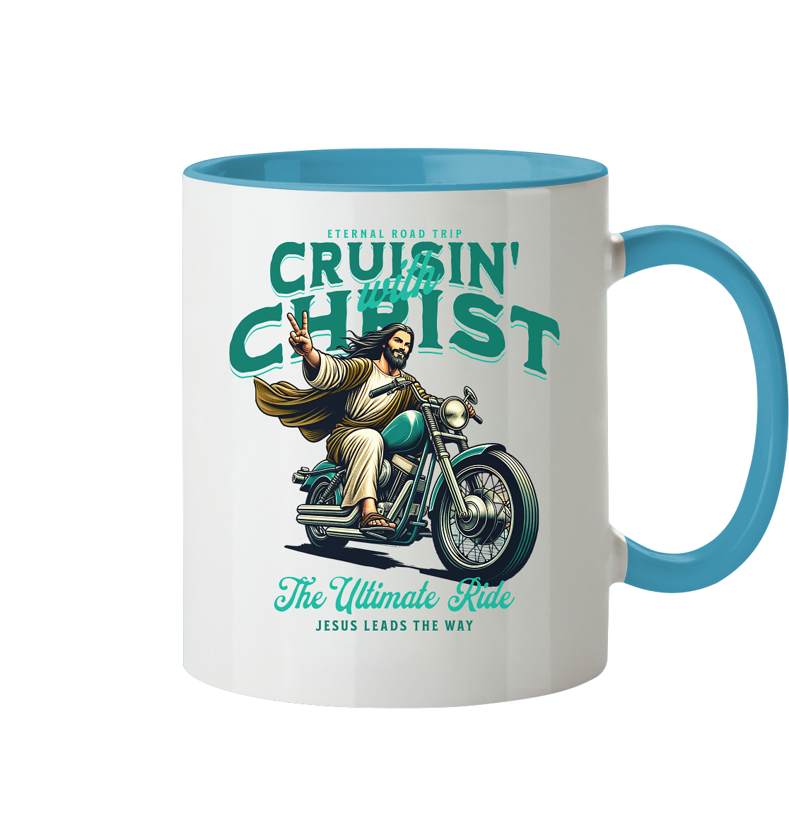 Eternal Road Trip – Cruisin' with Christ - two-tone mug