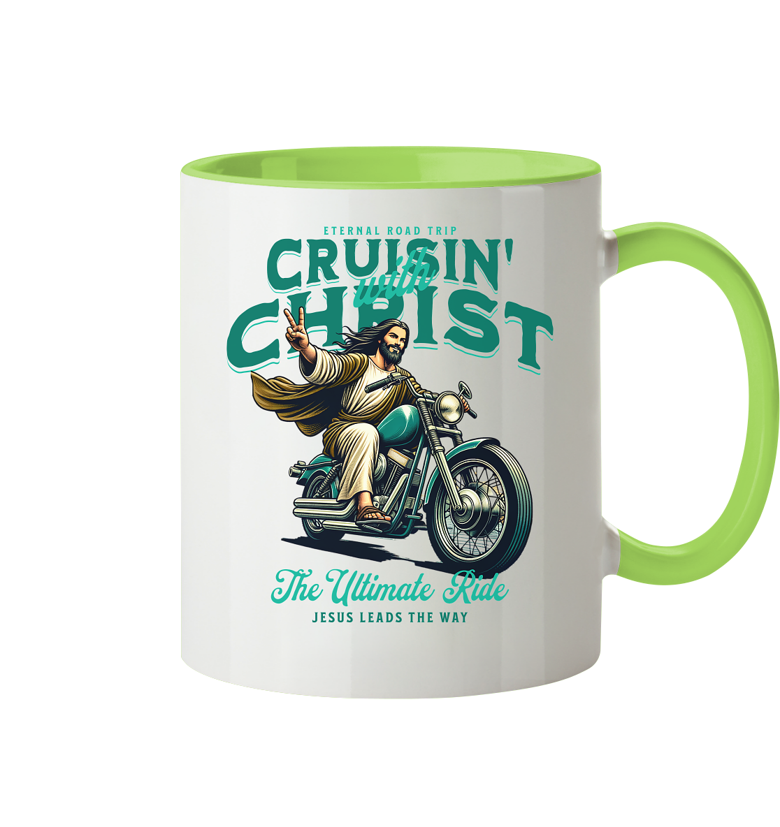 Eternal Road Trip – Cruisin' with Christ - two-tone mug