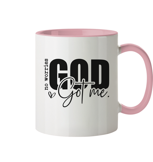 No worries, God holds me tight - two-tone mug