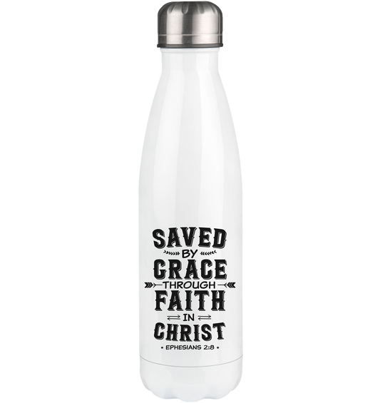 Saved by Grace through Faith in Christ  - Thermoflasche 500ml